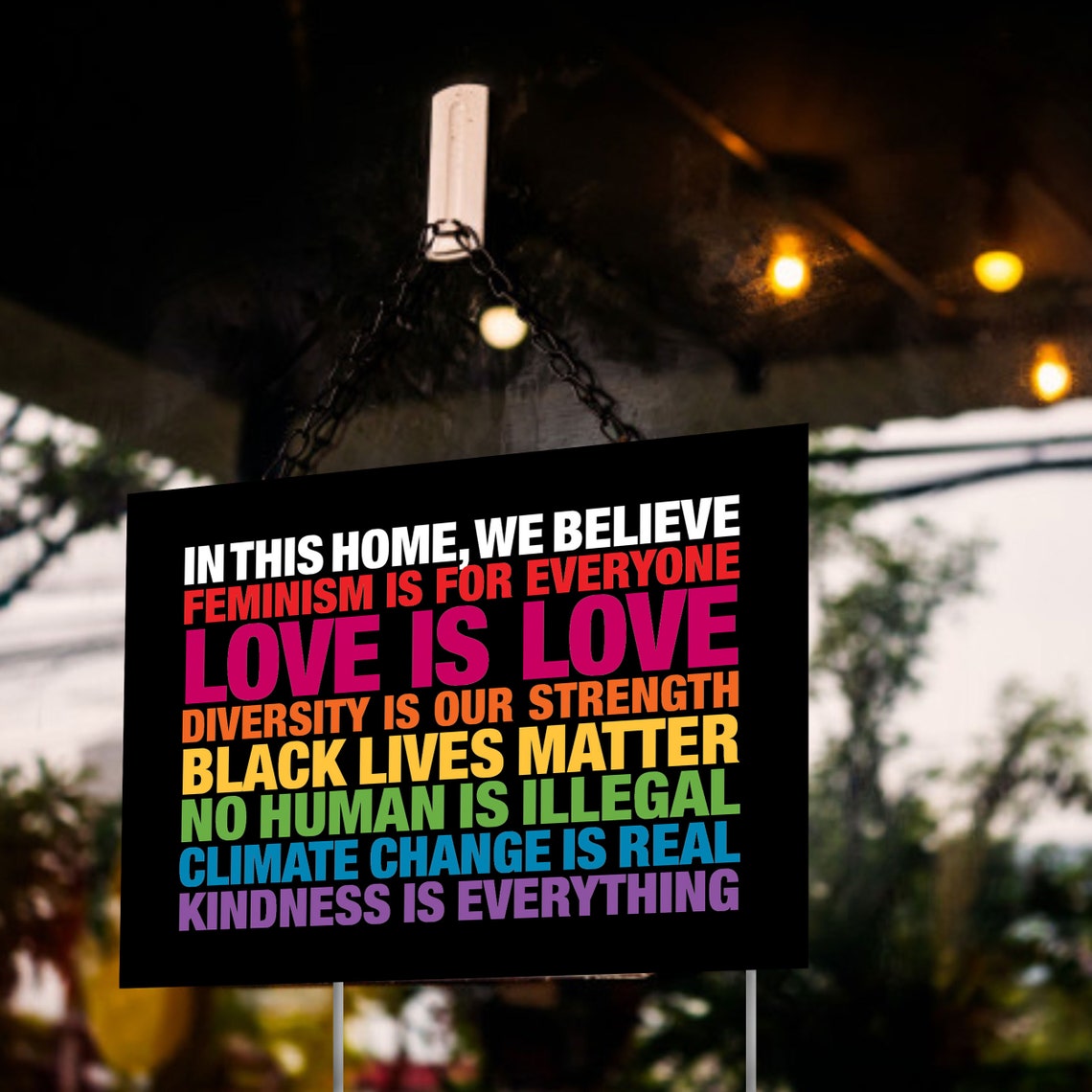 WE BELIEVE YARD Sign Science is Real Yard Sign Kindness Etsy