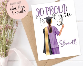 Personalized Nurse Graduation Card for Nurse Congratulations on Nursing Degree Custom Congratulations Card for Nurse 2026 Nursing Graduation