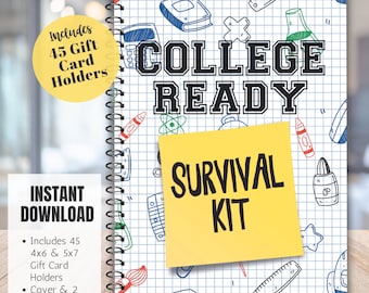 College Survival Kit Back to College Gift Freshman Care Package College Gift Card Holder for Graduation Gift Card Book College Care Kit