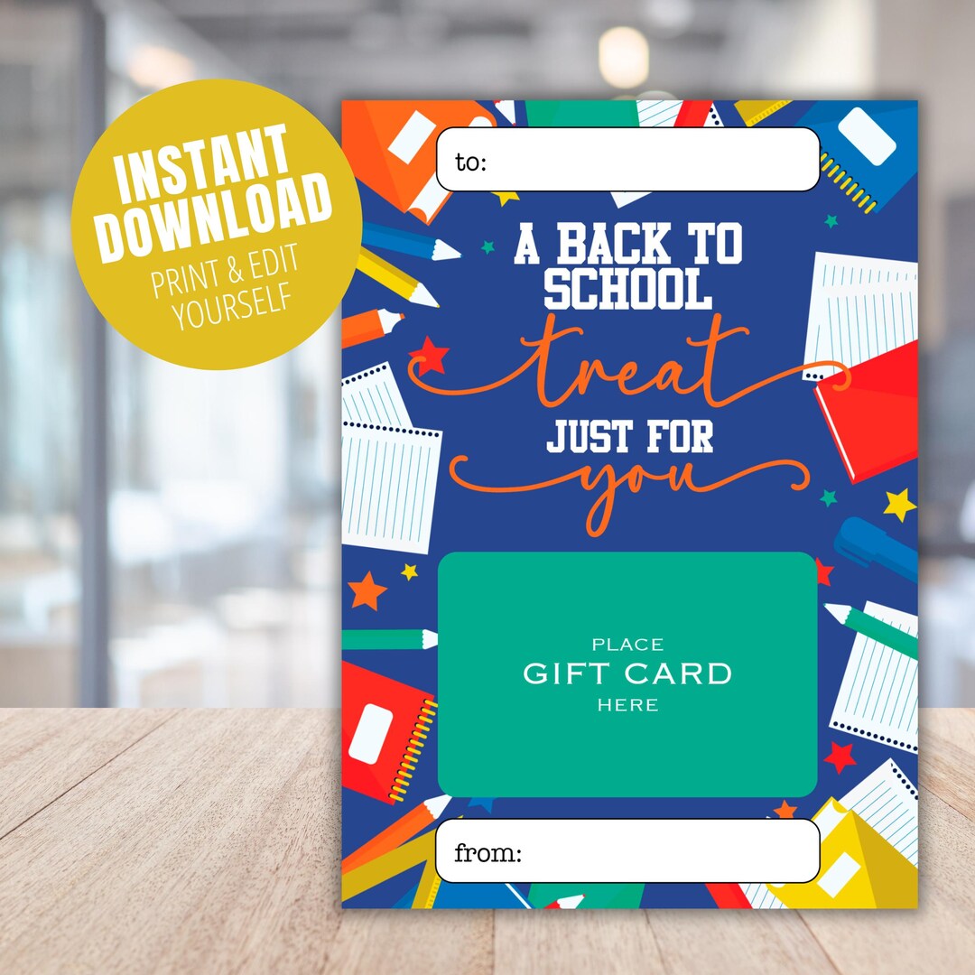 Back to School Teacher Gift Card First Day of School Gift Card Teacher ...