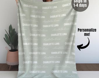 Custom Name Blanket Plush Minky Name Blanket, Personalized Minky Blanket, Blanket for Baby Girl or Boy, Soft Baby Blanket, Kids Name Blanket
