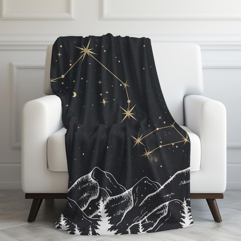 Personalized Constellation Tapestry Custom Zodiac Blanket Anniversary Gift Night Sky Woven Throw Celestial Wedding Gift Horoscope Astrology image 4