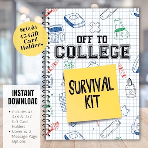 Kit de survie universitaire, livret de cartes-cadeau pour la première année à l'université, trousse de soins pour l'université, cadeau pour l'obtention du diplôme d'études secondaires, indispensables Off to College