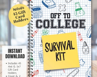 College Survival Kit, boek cadeaukaart eerste jaar college, zorgpakket college, afstudeercadeau middelbare school, op weg naar collegebenodigdheden