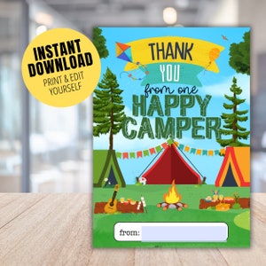 Happy Camper Camp Counselor Appreciation Gift Card Holder, Summer Camp Gifts, Summer Camp Counselor Thank You Gift, Camp Leader Thank you