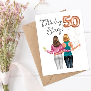 BEST FRIEND BIRTHDAY Card, Personalized Birthday Card for Friend, Custom Sister Birthday Card, Girlfriend Birthday Card Custom Birthday Card