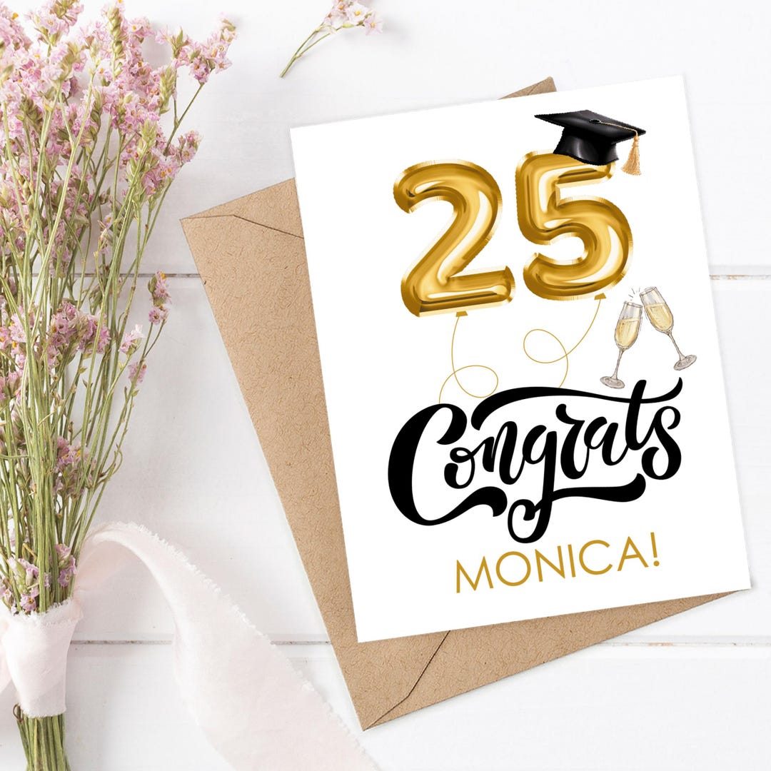 Custom Year Graduation Card, Personalized Grad Card With Number ...
