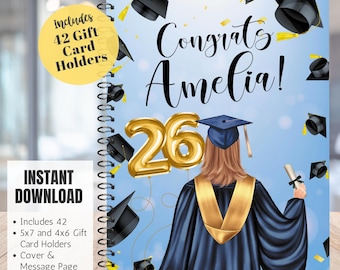 Libro de tarjetas de regalo de graduación, paquete de regalo para la universidad, regalo personalizado de graduación de secundaria, libro de tarjetas de regalo imprimible, kit de supervivencia para la universidad