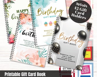 Printable Birthday Gift Card Book for Mom, Wife, Daughter Birthday Care Package, Instant Download, Personalized Birthday Gift Idea for Son