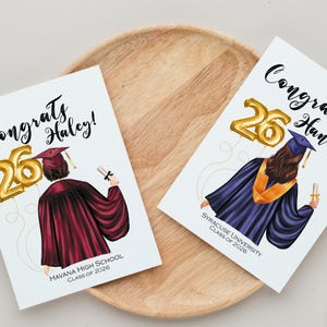 Tarjeta de GRADUACIÓN PERSONALIZADA para la Clase de 2026 Tarjeta de Felicitaciones para Graduados Tarjeta de Graduación 2026 Anuncio de Graduación Regalo de Graduación imagen 4