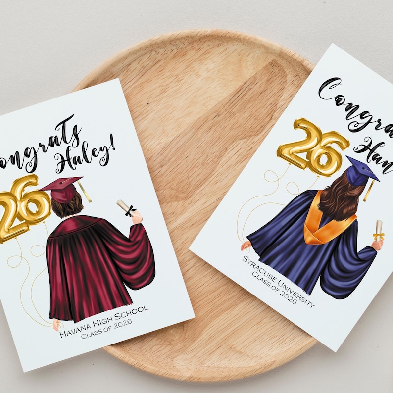 Tarjeta de GRADUACIÓN PERSONALIZADA para la Clase de 2026 Tarjeta de Felicitaciones para Graduados Tarjeta de Graduación 2026 Anuncio de Graduación Regalo de Graduación imagen 4