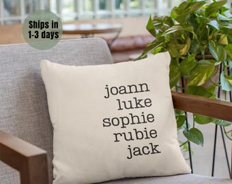 Personalized Family Name Pillow Case Custom Name Throw Pillow Gift for Mom Grandma Gifts, Housewarming Birthday Gift for Mom Mothers Day