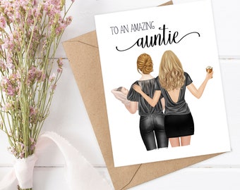 Amazing Auntie Card | Personalized Godmother & Grandmother Card | Custom Aunt Birthday Card | Personalized Auntie Best Friend Card
