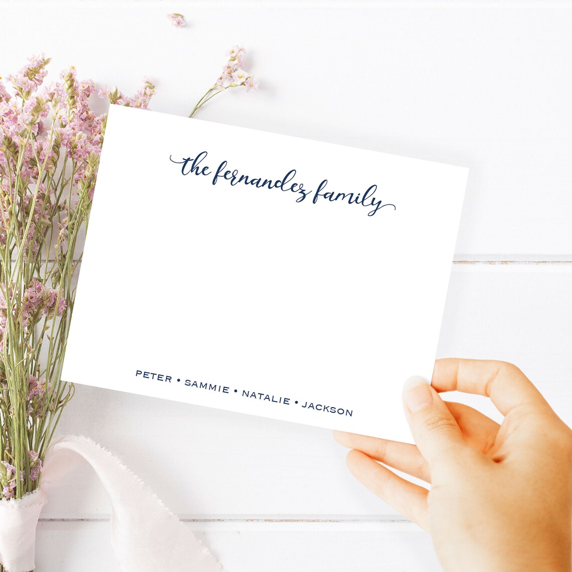 FAMILY NOTE CARDS and Envelopes Stationery Set Personalized Etsy