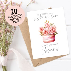 Custom Sister Birthday Card, Personalized Card for Sister, Friend, Mother-in-law, Best Friend, Special Birthday for her Best Friend Birthday