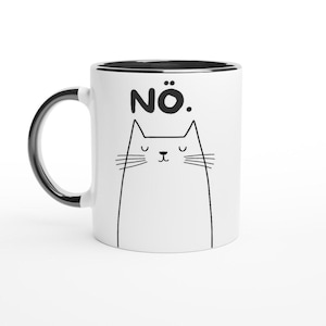 Funny mug saying, Nope, just no, cat mug, cat sayings, gift for cat lovers, funny gifts, office mug, cat motif