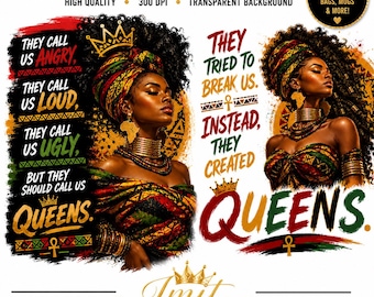 PNG de empoderamiento de la reina negra, diseño de camiseta afrocéntrica para mujer, descarga de sublimación de Juneteenth