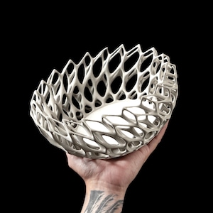 Modern Lattice Bowl | Sculptural Decorative Bowl, Open-Weave Centerpiece, Contemporary Home Décor