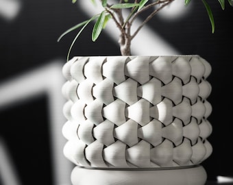 Modern Woven-Pattern Pot - Unique Decorative Planter