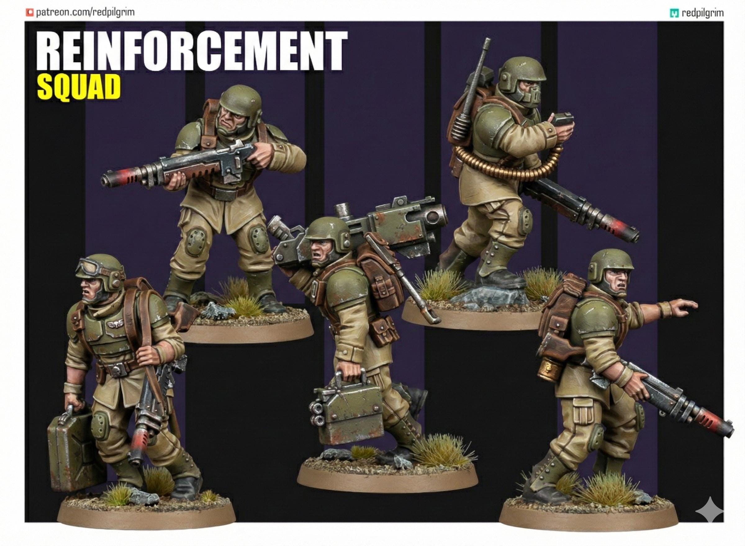 Stationforge Imperial Soldiers Of The Grim Guard – 3 Figures, Death Division, Ordnance Crew
