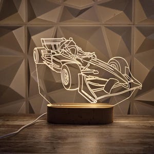Car Guy Lamp Gift, Personalized Text 3D Car Sketch Night Light 7 Colors, Super Car Motorcycle 3D Photo Lamp, Lamp Gift for Him