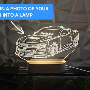 Car Guy Lamp Gift, Custom 3D Car Sketch Night Light 7 Colors, Super Car Motorcycle 3D Photo Lamp, Lamp Gift for Him, Birthday Gift for BF