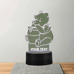 Personalized Winnie the Pooh Led Lamp 3d LED Multicolor Unique Gift for Kids Custom Anime Night Light Christmas Gift
