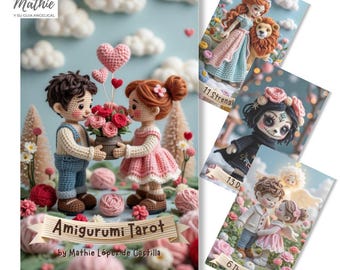 Baralho de Tarô Amigurumi do Amor, 78 cartas + caixa, Tarô Romântico, Tarô do Amor