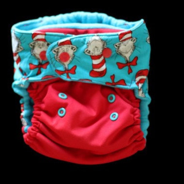 Cat in the Hat OS Pocket Diaper