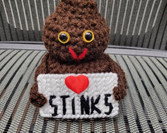 Valentine poop crocheted-Love Stinks