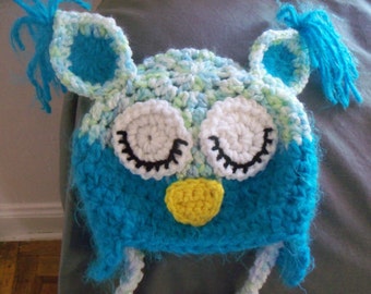 PDF Crochet pattern only  Owl hat for baby  sizes 0-3mth to 2T