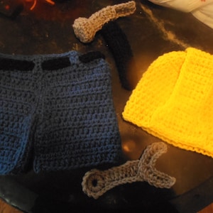 Crochet baby construction worker set 0-6mth or larger
