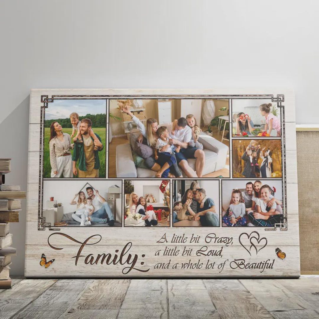 Personalized Family Photo Collage Canvas – Custom Family Wall Art With ...