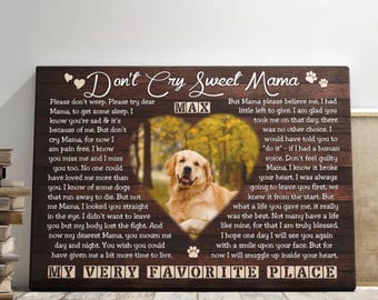 Personalized Pet Memorial Canvas: Dog Loss Sympathy Gift
