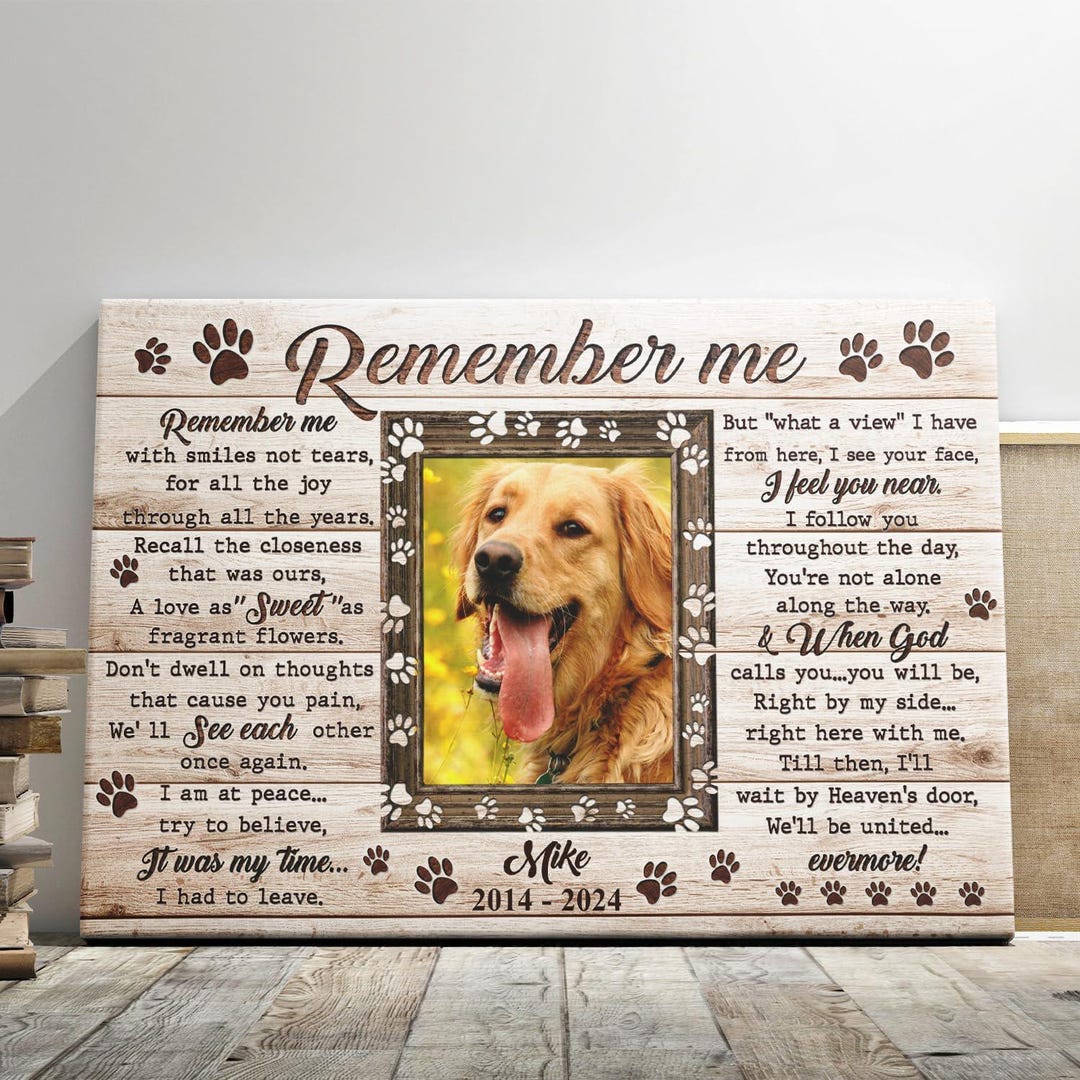 Personalized Dog Memorial Canvas Print: Pet Loss Sympathy Gift - Etsy