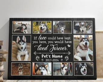 Personalized Dog Memorial Canvas: Custom Photo Collage Pet Remembrance