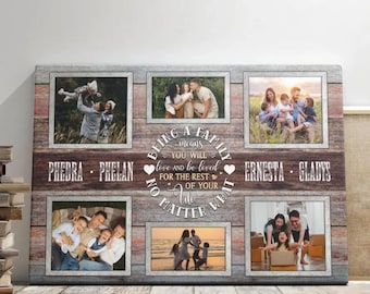 May include: A collage of family photos on a woodgrain background with the text "Being a family means you will love and be loved for the rest of your life no matter what".