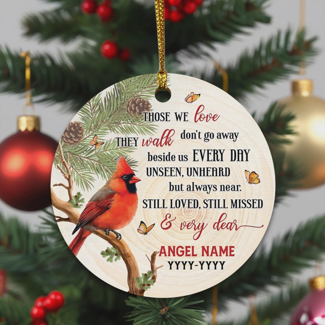 Cardinal Memorial Ornament, Personalized Remembrance Gift, Custom Name ...