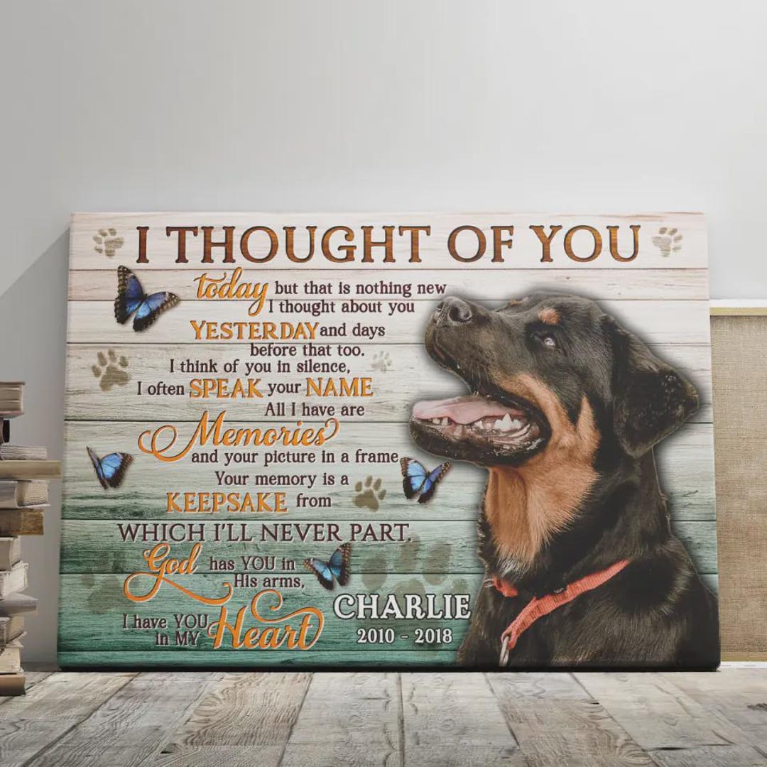 Custom Pet Memorial Canvas – Personalized Dog Tribute Wall Art –pet ...