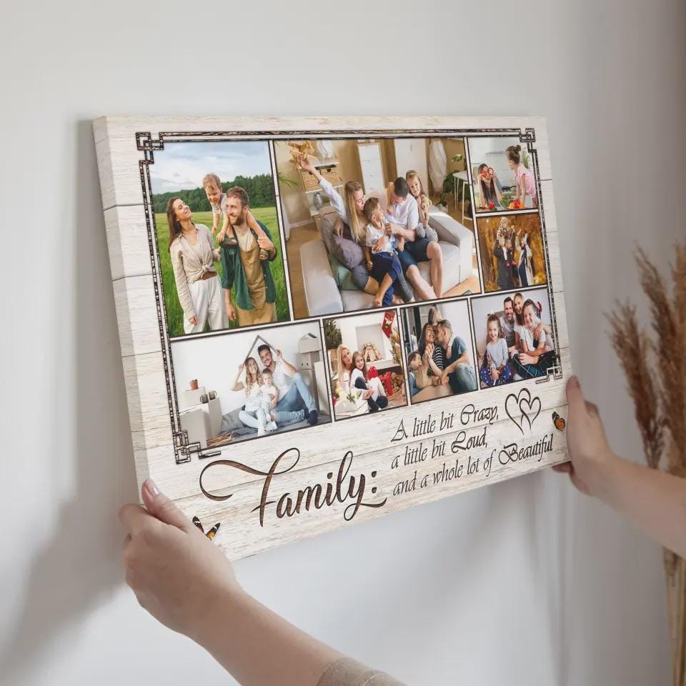 Personalized Family Photo Collage Canvas – Custom Family Wall Art With ...