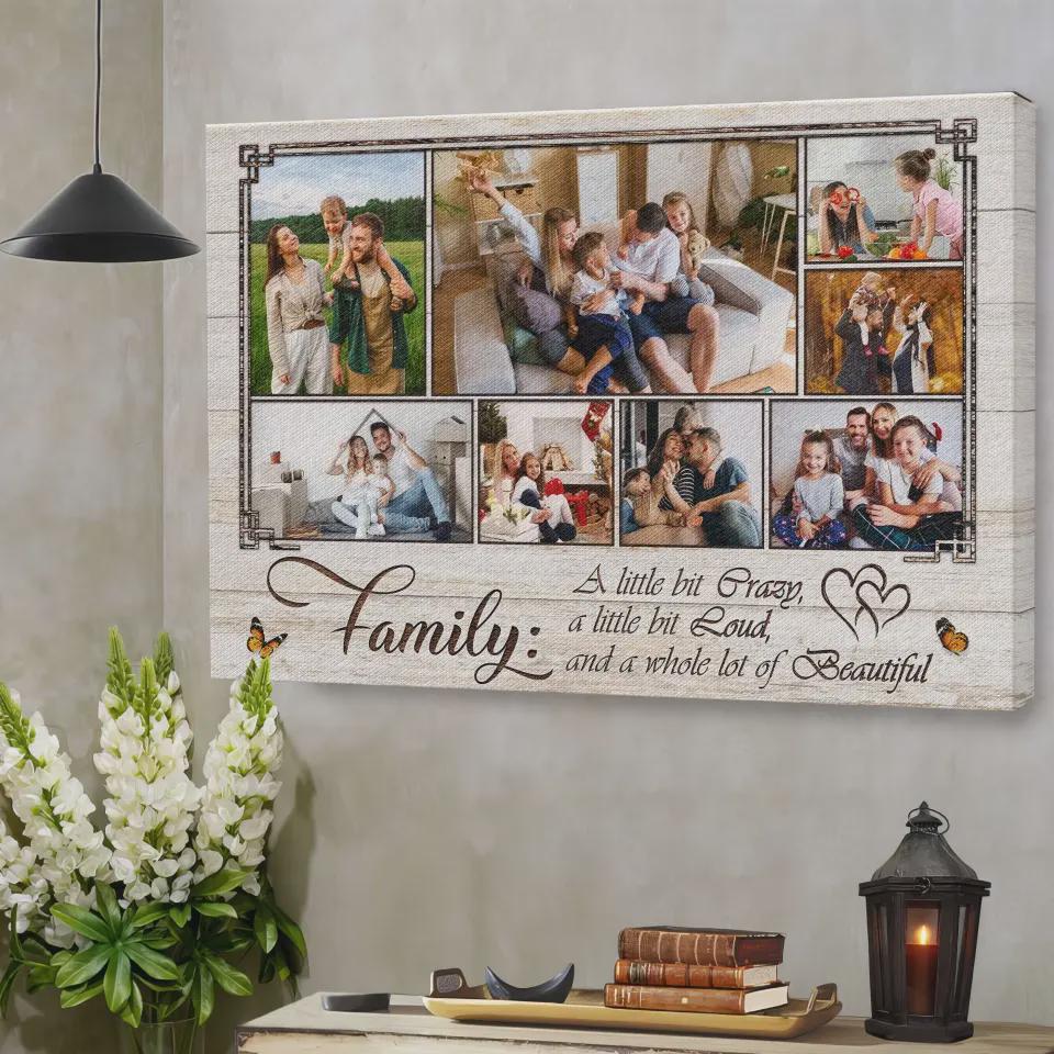 Personalized Family Photo Collage Canvas – Custom Family Wall Art With ...