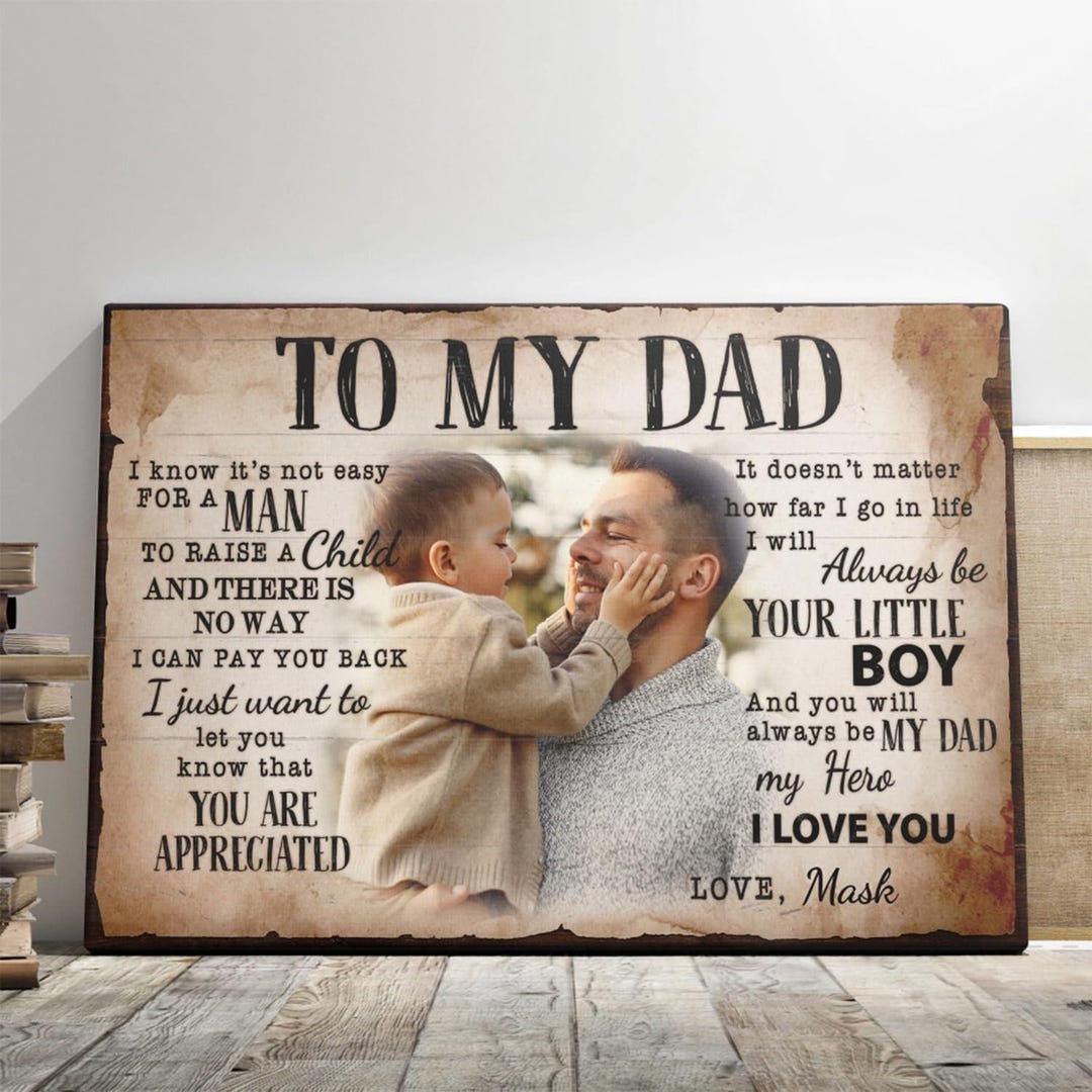 Personalized Canvas Prints for Dad, Custom Photo and Name, Gift for Dad ...