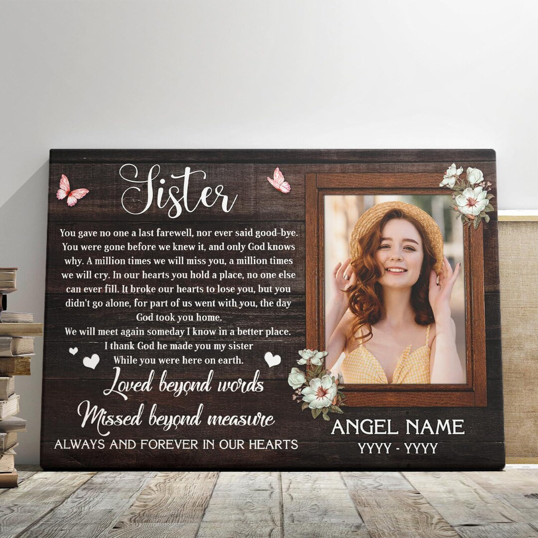 Custom Personalized Memorial Photo Canvas - Memorial Gift Idea - The Day God Took You Home main image 1