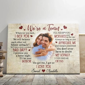 Personalized Canvas Prints, Custom Photos, Couple Gifts, Anniversary Gift For Couple, We’re A Team, Wedding or Valentine’s Day Home Decor