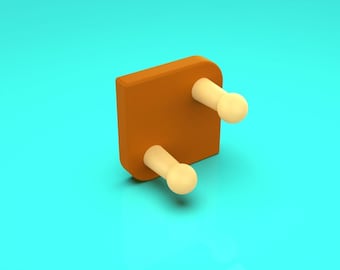 Gancio da parete compatto con piolo quadrato – File STL stampabile in 3D