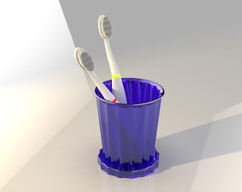 3D Printable Toothbrush Holder: Modern Hygienic Bathroom Cup (STL File)