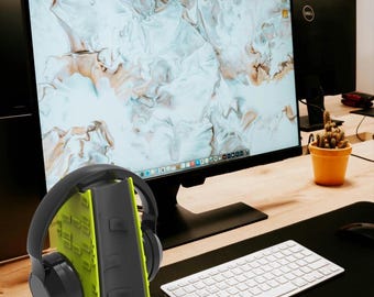 3Dプリント可能なヘッドホンスタンドSTL - モダンなデスクオーガナイザー、ゲーマー向けセットアップ、DIYヘッドセットホルダー
