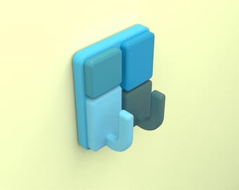 3D Printable Wall Hanger: Modern Multi-Hook Organizer (STL File)