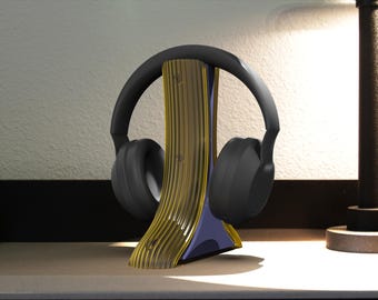 3Dプリント可能なヘッドフォンスタンドSTL – モダンなデスクオーガナイザー | DIYヘッドセットディスプレイマウントファイル