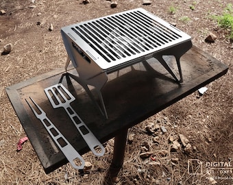 File CNC per barbecue da campeggio in kit / Set di utensili e ventola per fuoco (download digitale)